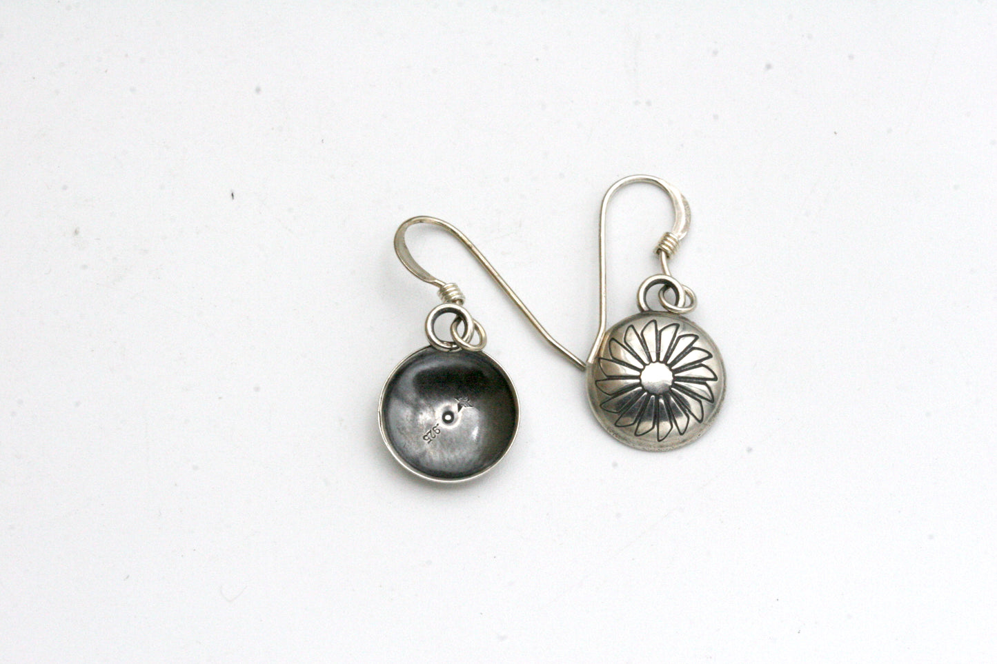 Sterling Silver Sunburst Earrings: Southwestern Stamped Design