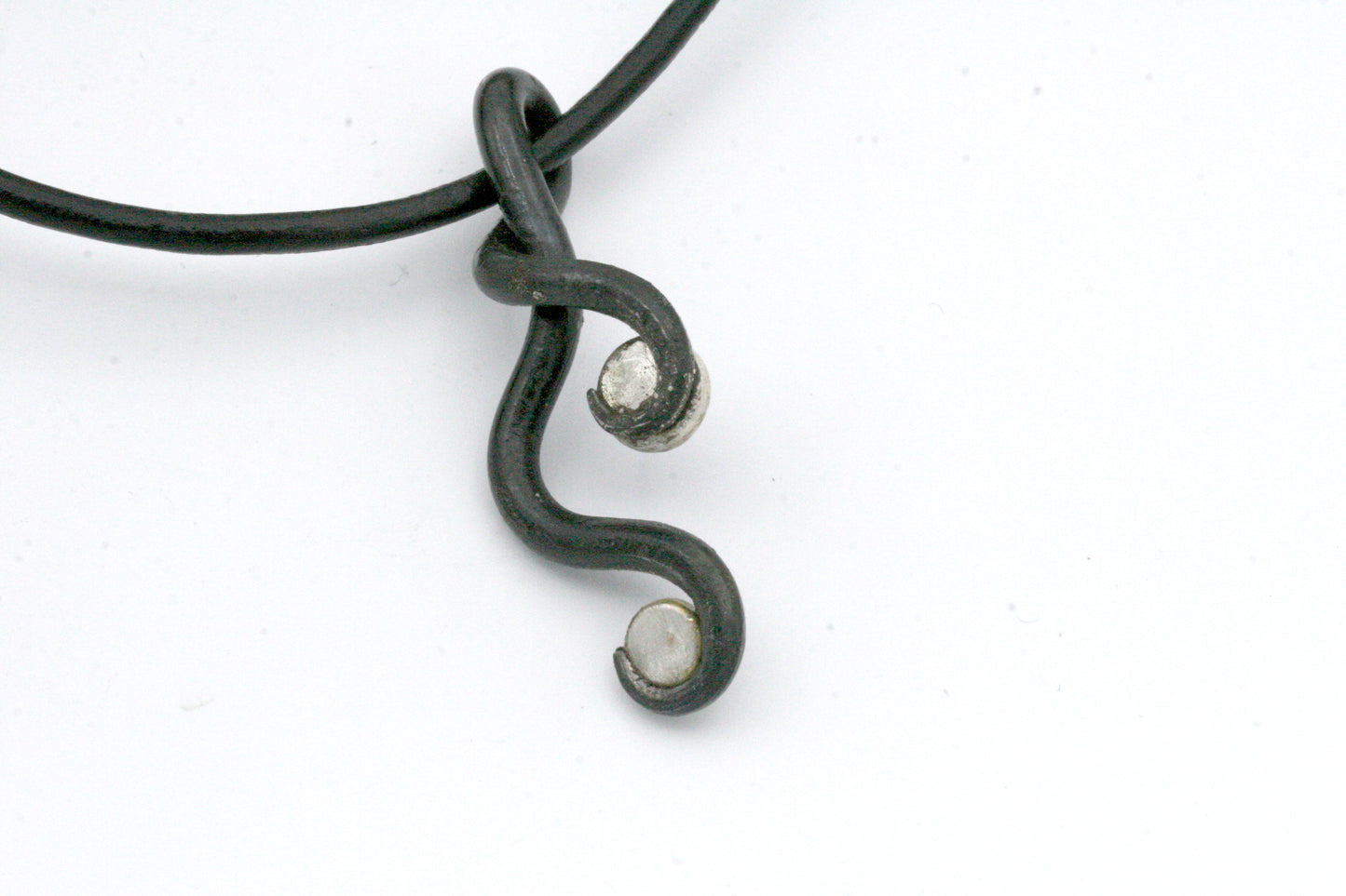 Twisted Iron pendant with Amethyst and Moonstone, Iron Anniversary