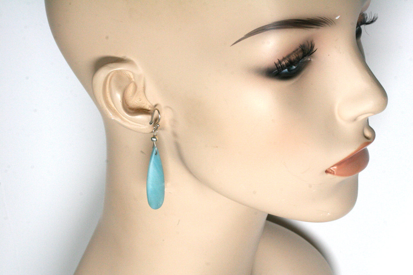 Amazonite Teardrop Earrings with Sterling SIlver