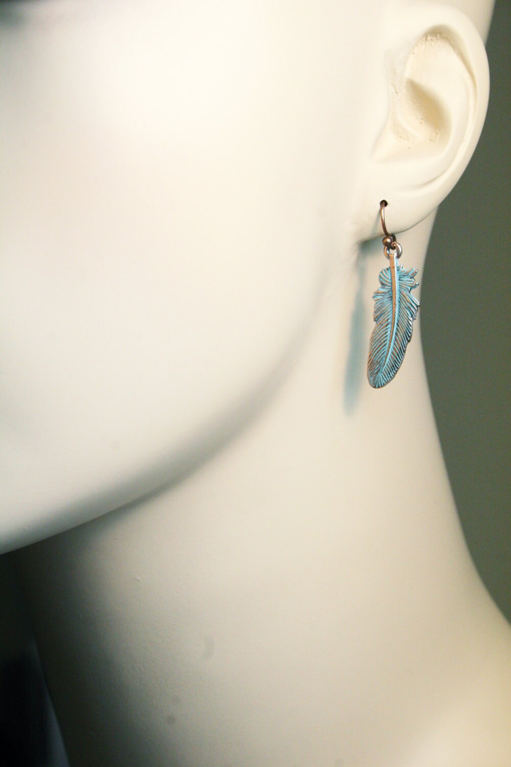 Bronze Feather Earrings
