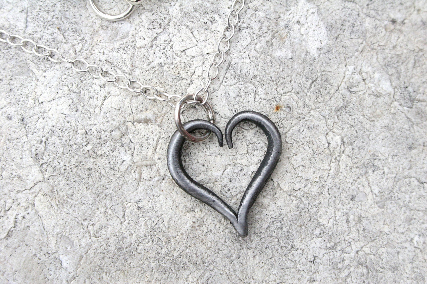 Tiny Iron Heart Necklace
