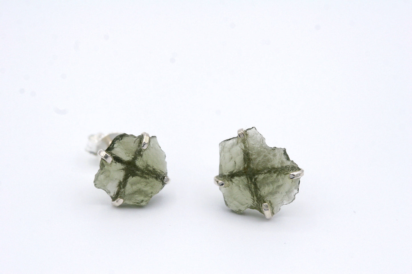 Moldavite Stud Earrings