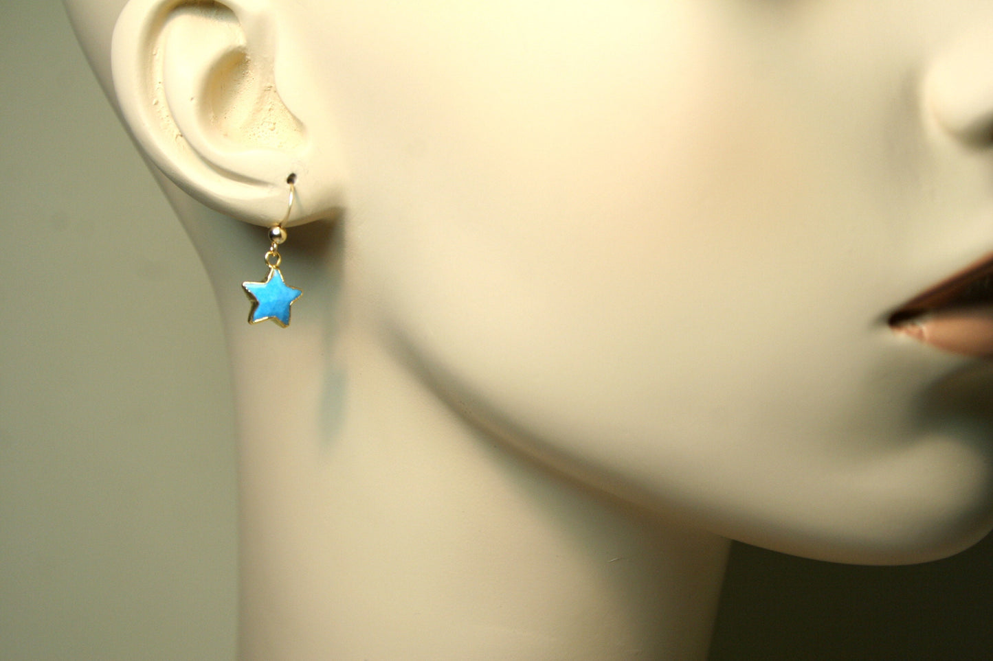 Star Gemstone Earrings With Gold Accents
