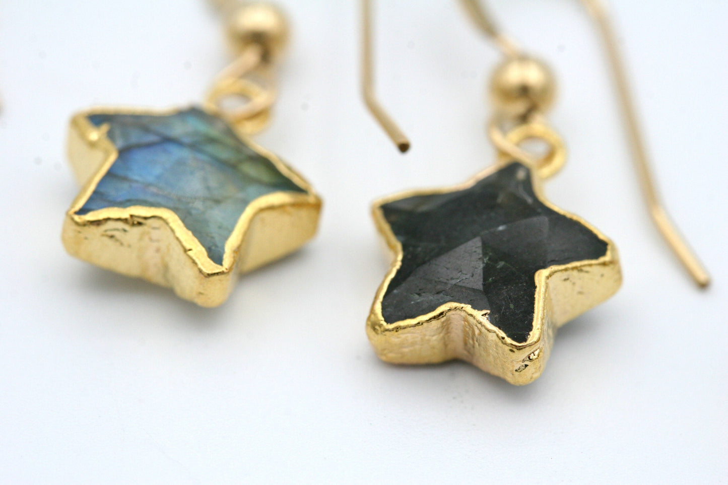 Star Gemstone Earrings With Gold Accents