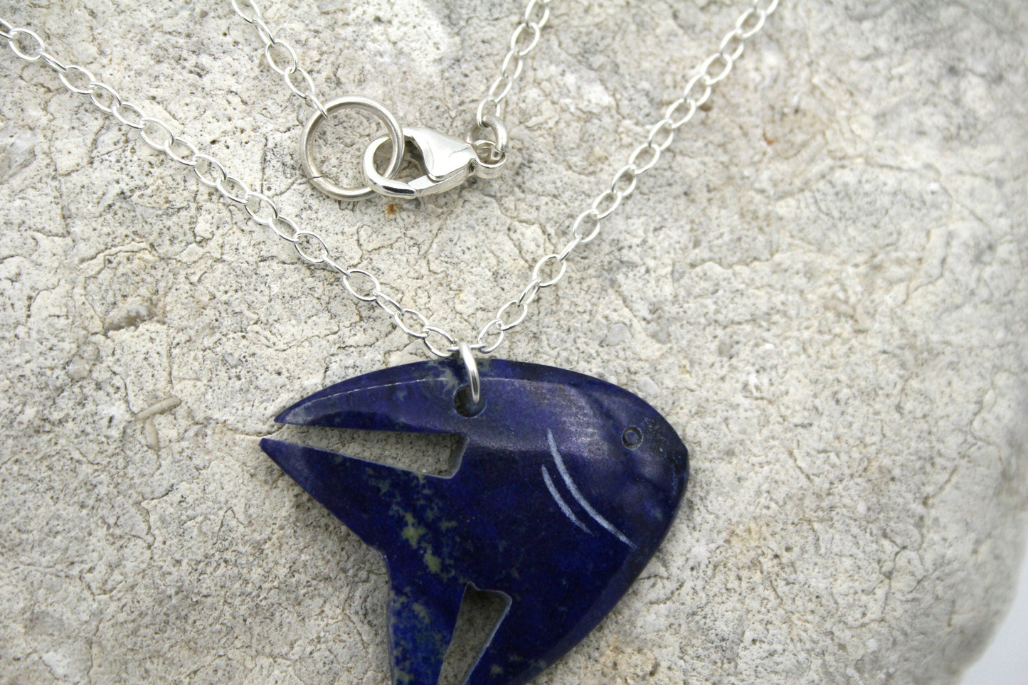 Lapis Lazuli Angelfish Pendant