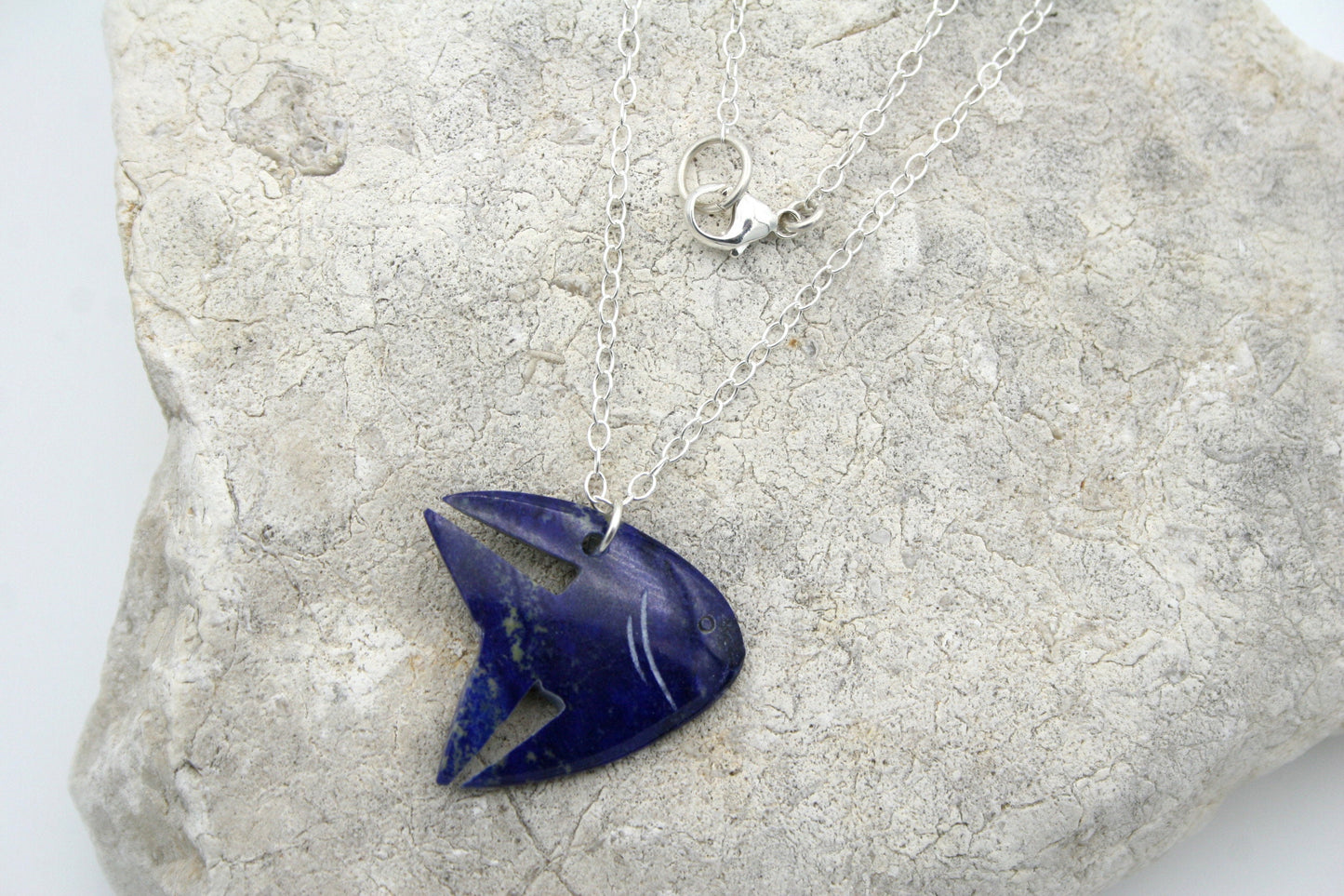 Lapis Lazuli Angelfish Pendant