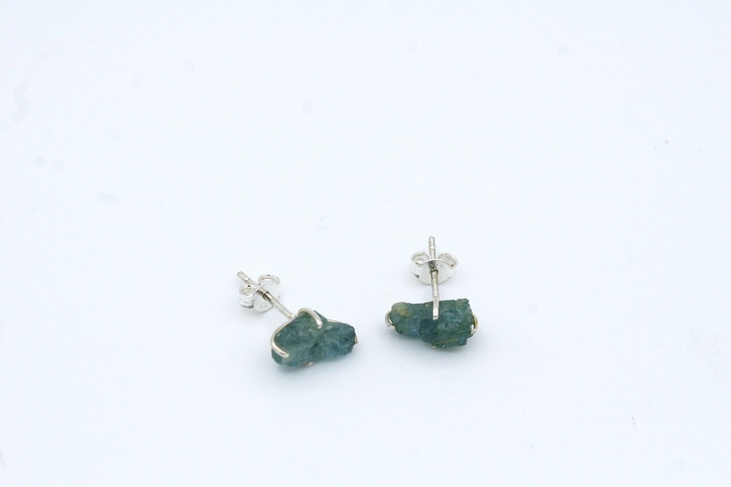 Raw Aquamarine Stud Earrings