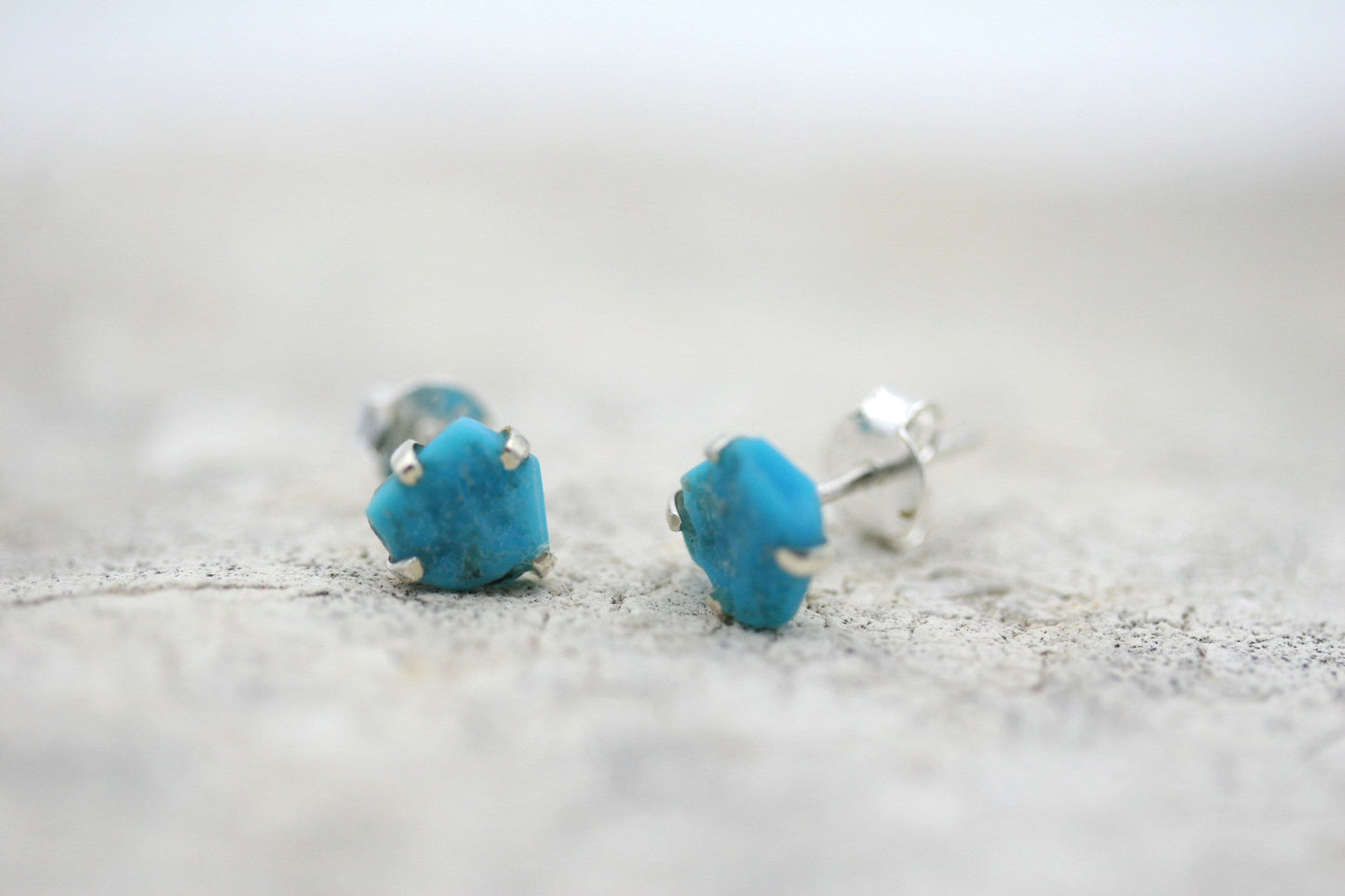 Raw Turquoise Stud Earrings