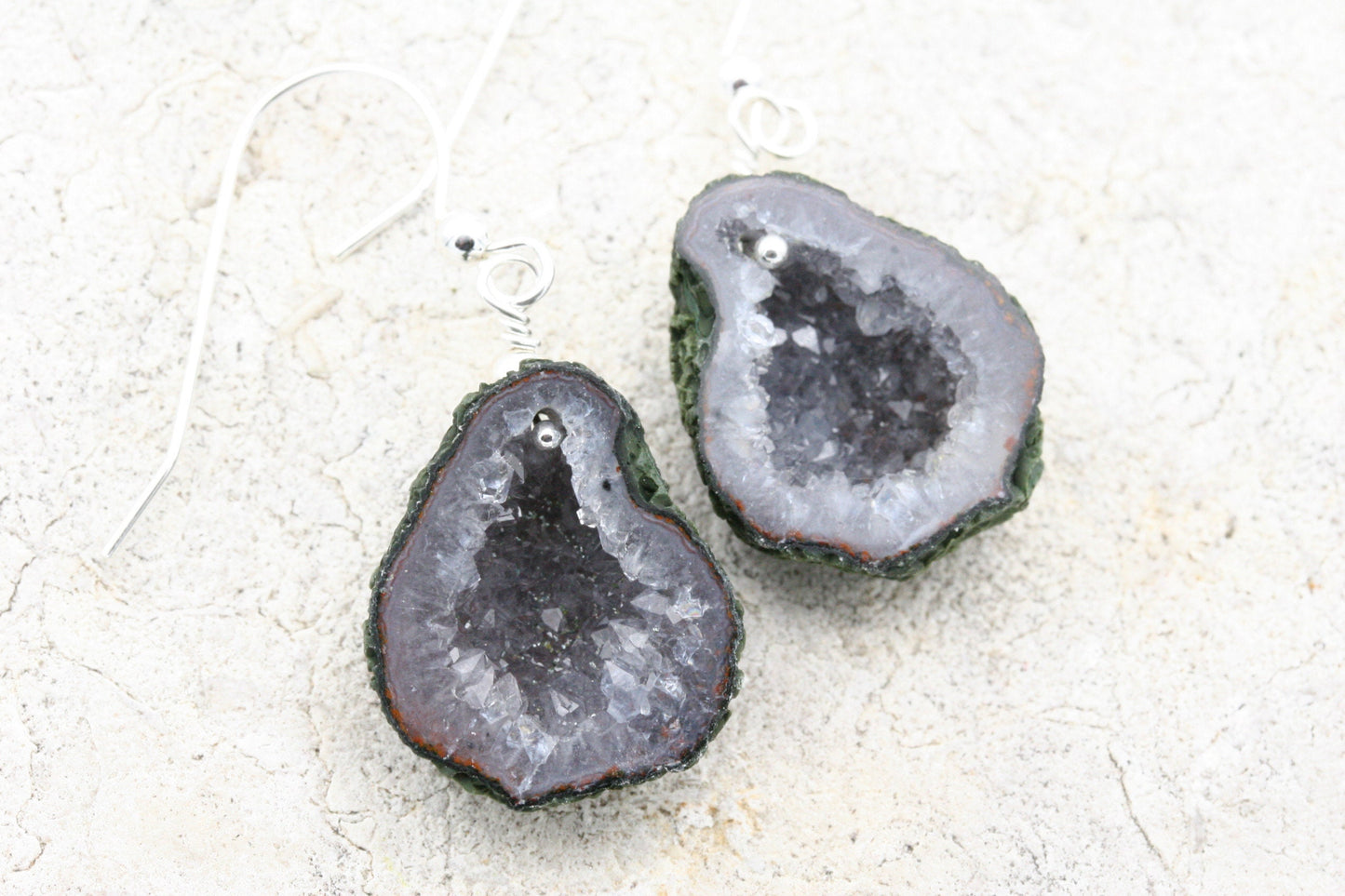 Natural Geode Drop Earrings