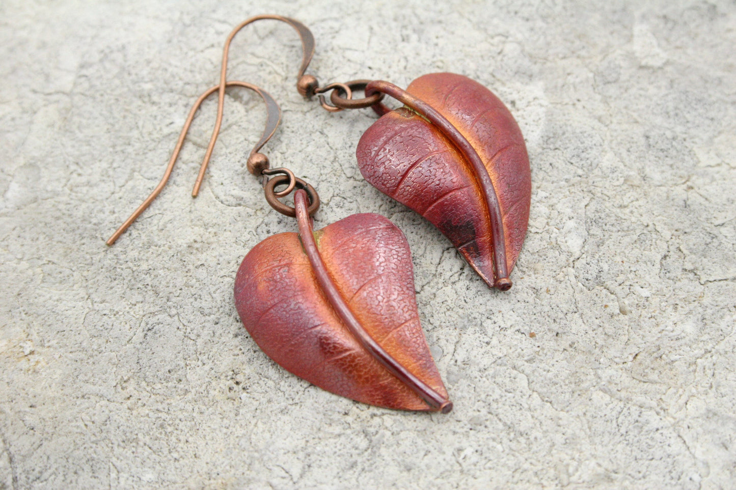 Copper Leaf Earrings