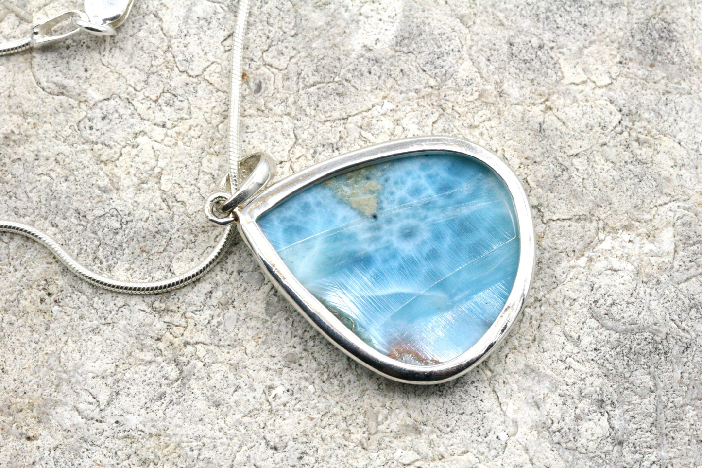 Larimar and sterling Silver Necklace