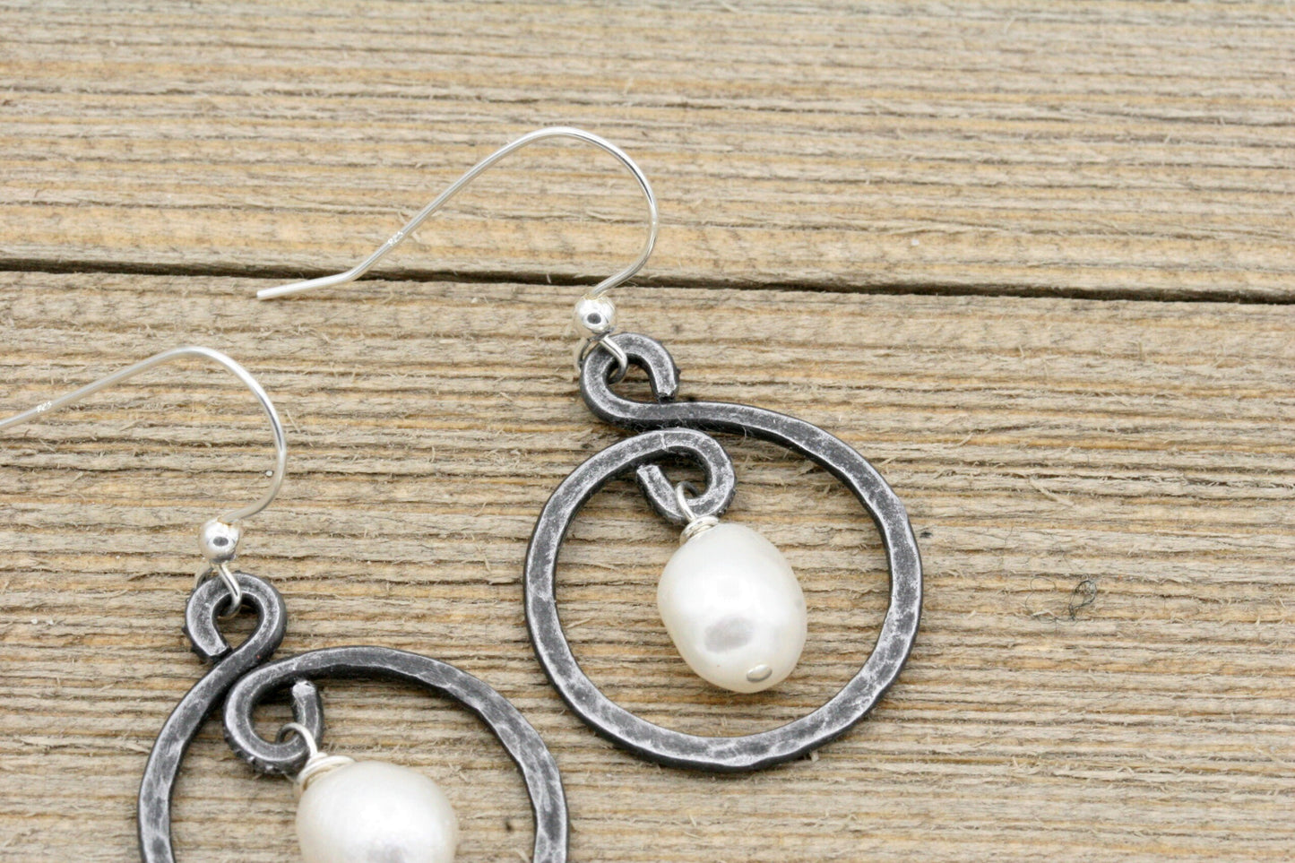 Iron and Pearl Earrings