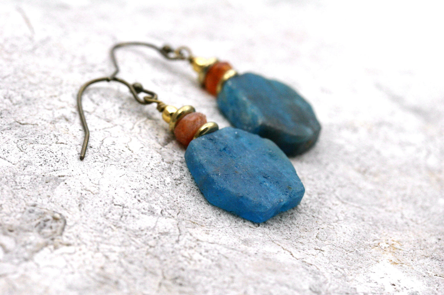 Apatite and Sunstone Earrings