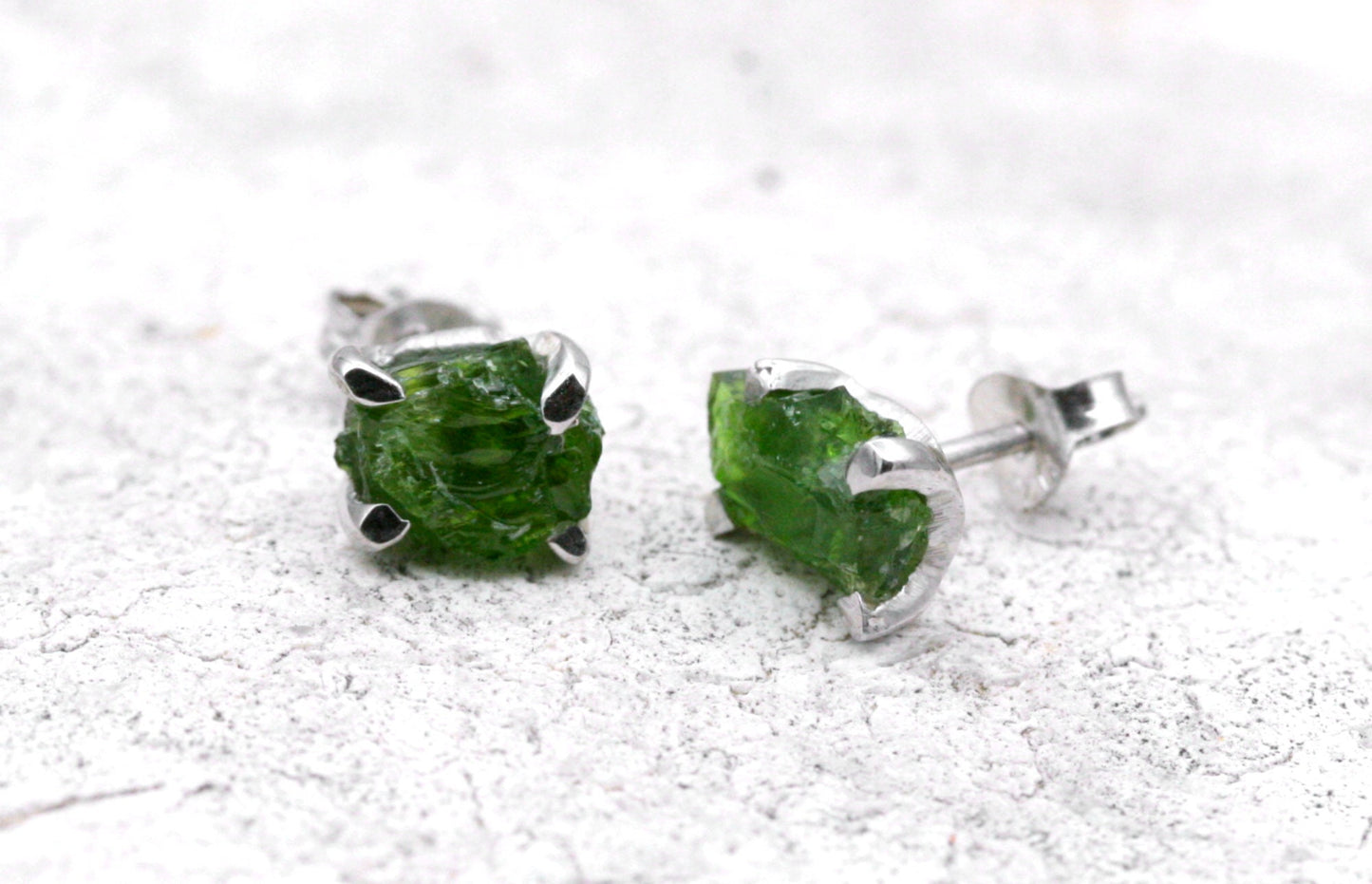 Raw Chrome Diopside Earrings