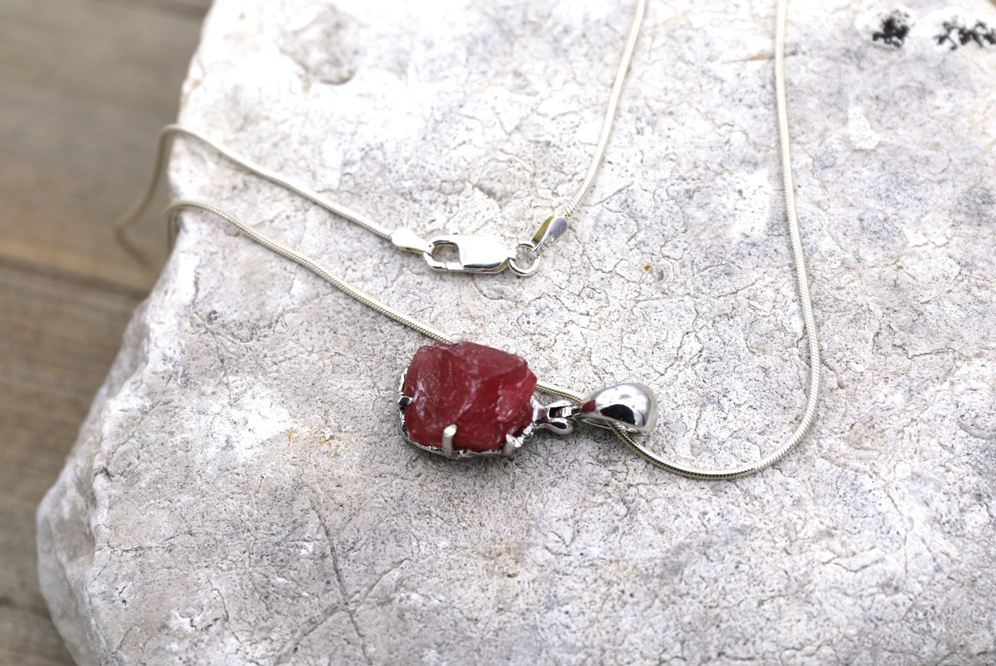 Raw Rhodonite Necklace