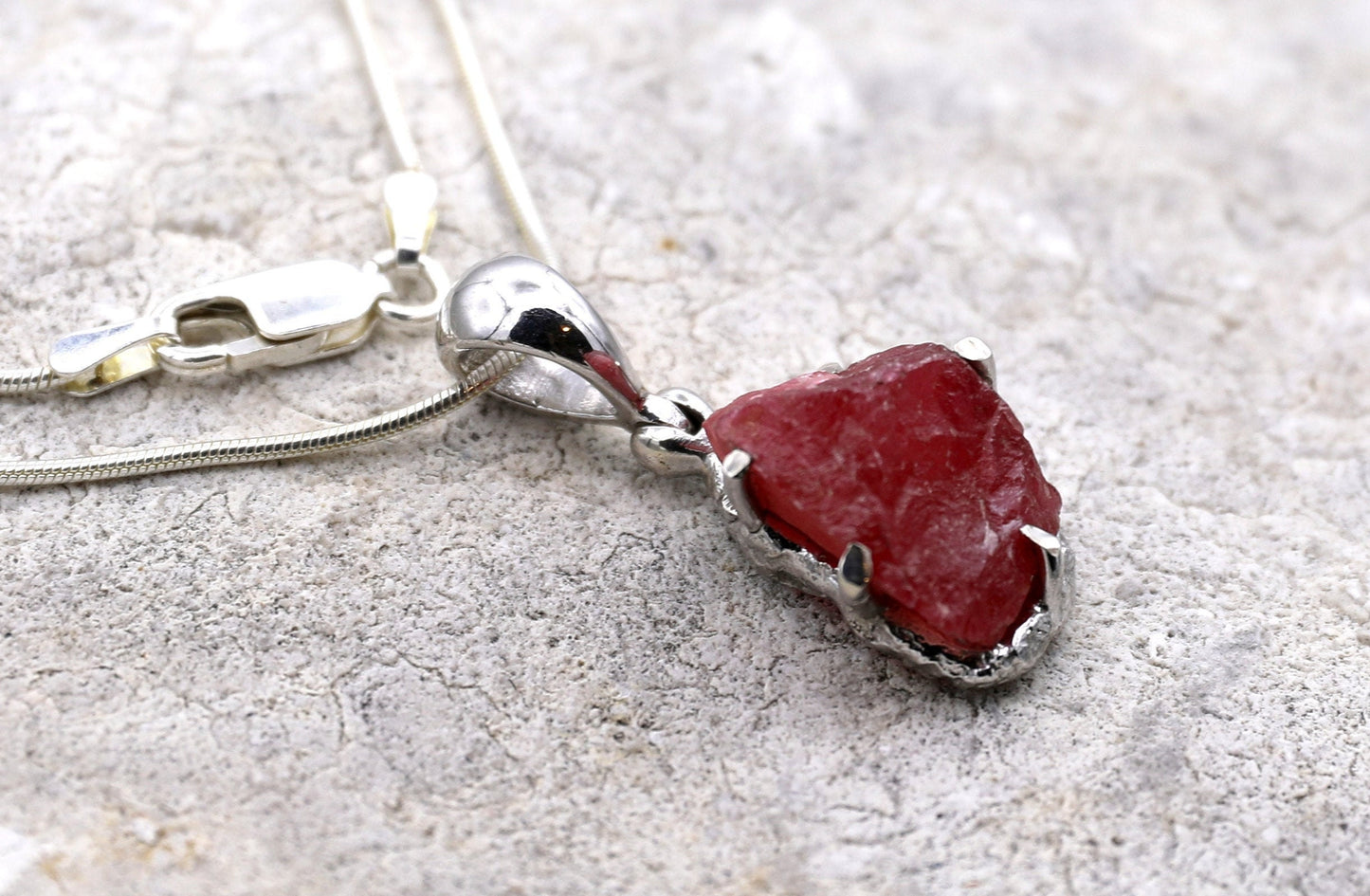 Raw Rhodonite Necklace