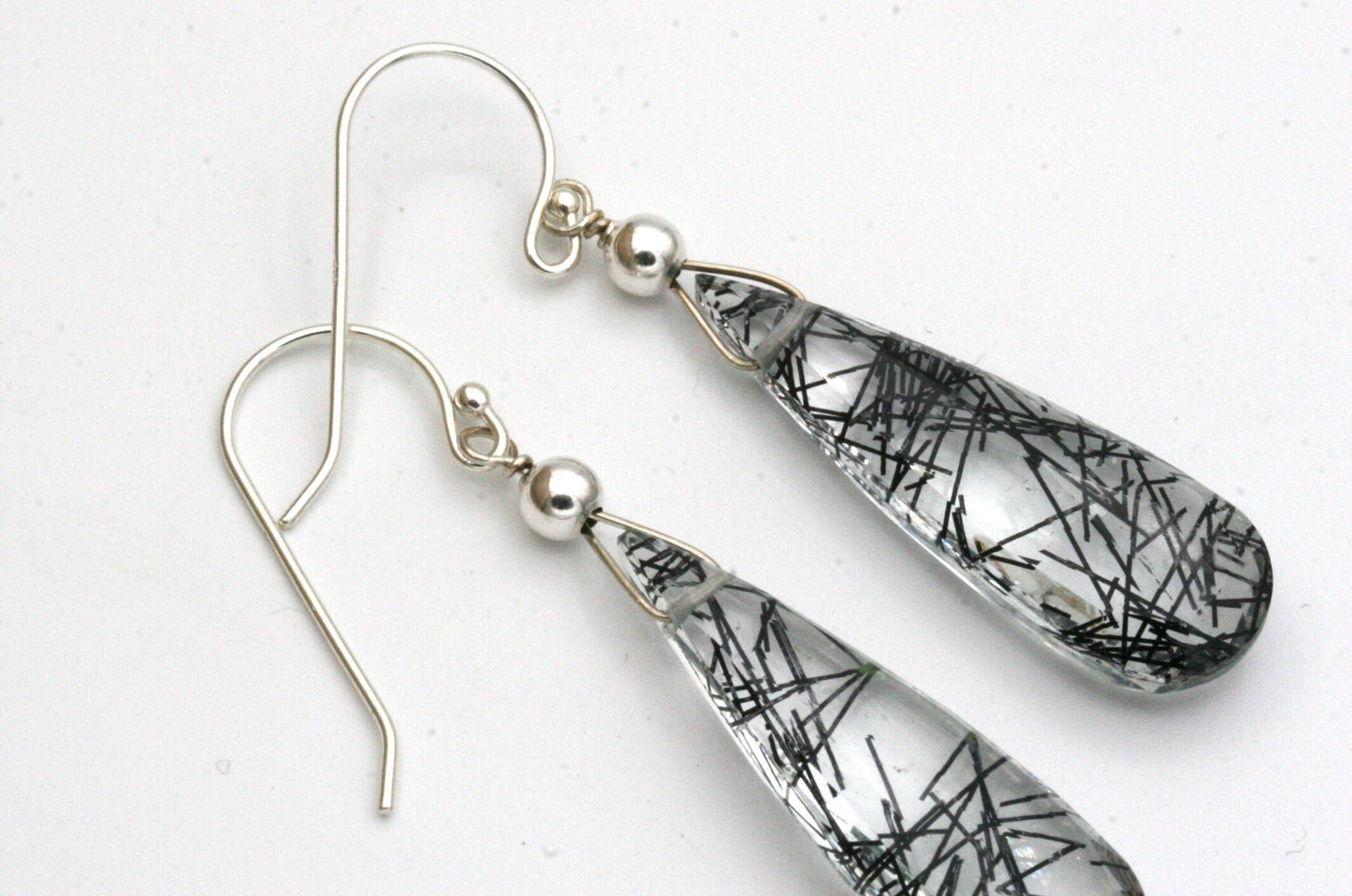 Rutilated Quartz Earrings with Sterling Silver