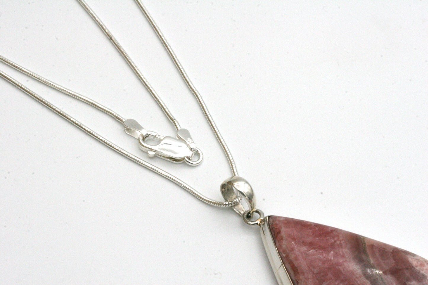 Rhodochrosite in sterling silver Pendant