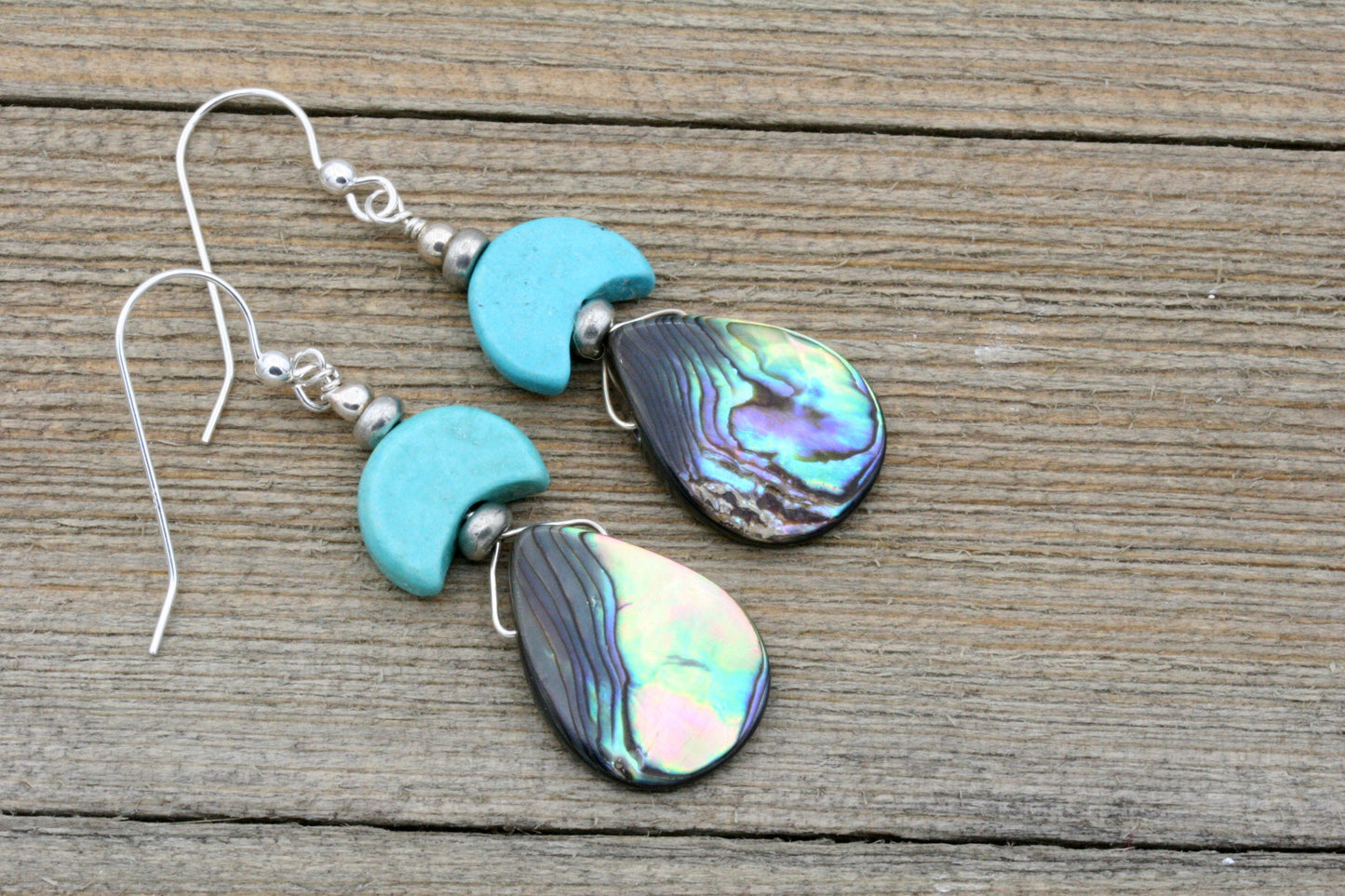 Abalone and Turquoise Earrings