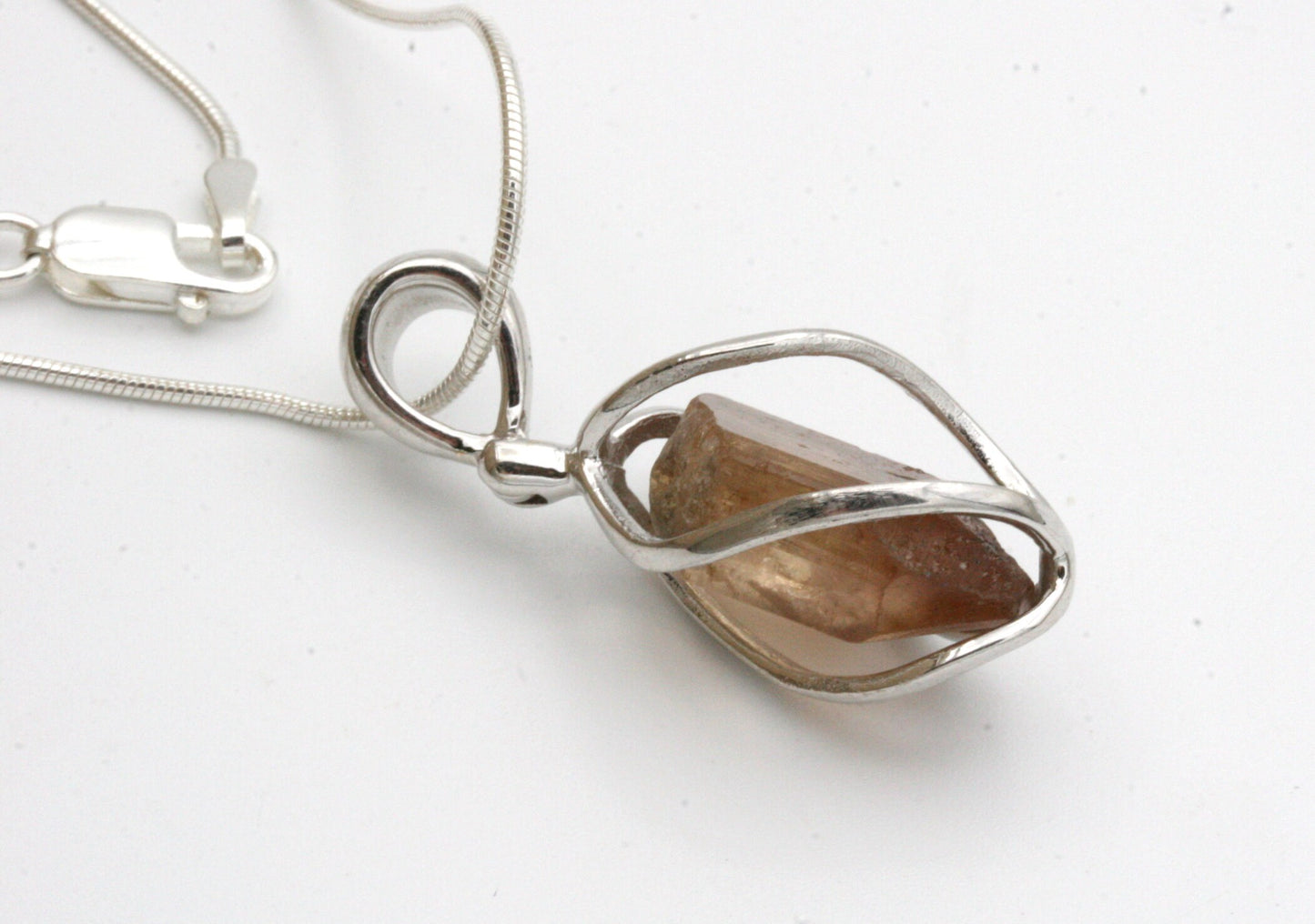 Champagne Topaz Cage Pendant in Sterling Silver