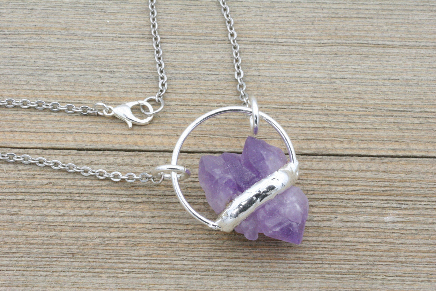 Suspended Amethyst Point Necklace