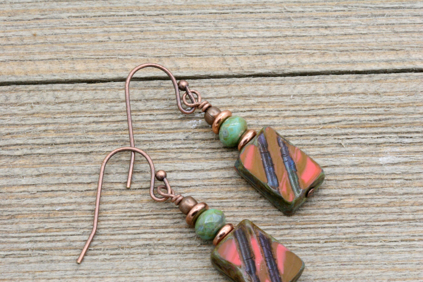 Rustic Czech Glass Earrings