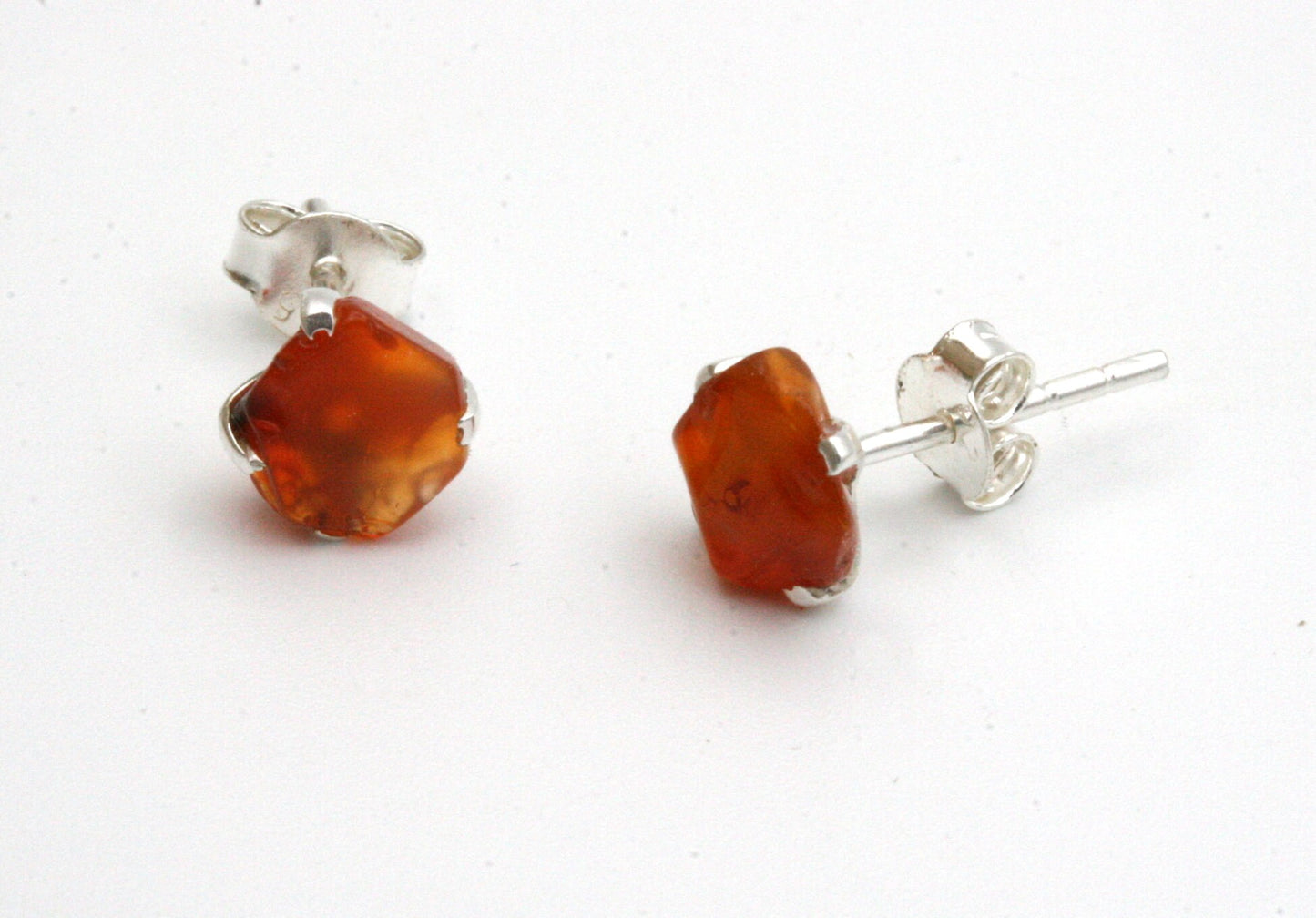 Raw Carnelian Stud Earrings