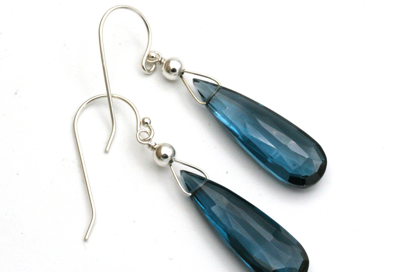 Teardrop London Blue Topaz Earrings – Sterling Silver