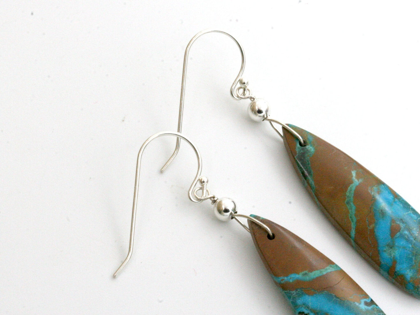 Chrysocolla Ribbon Turquoise Earrings