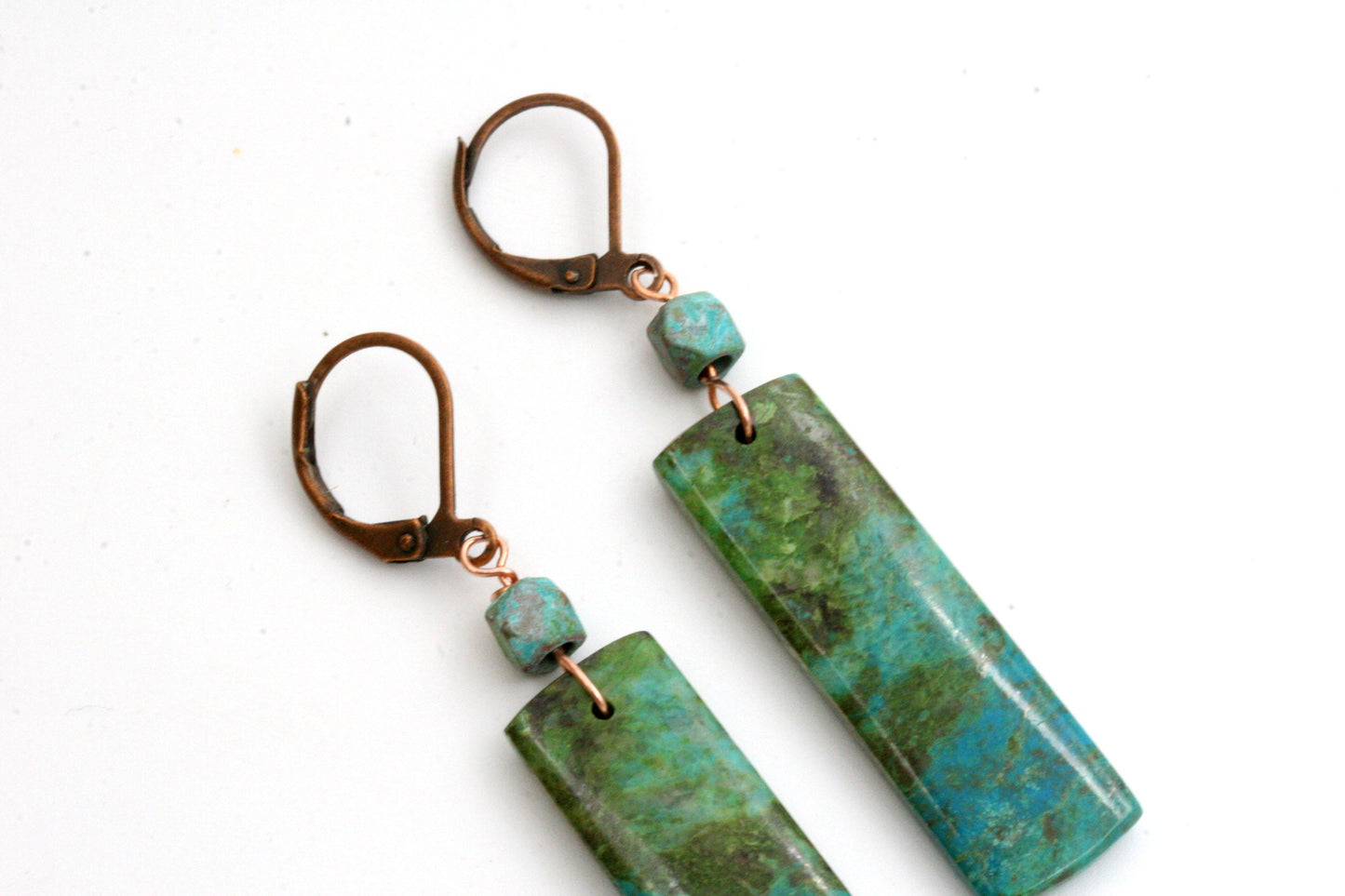 Parrot Wing Chrysocolla Earrings