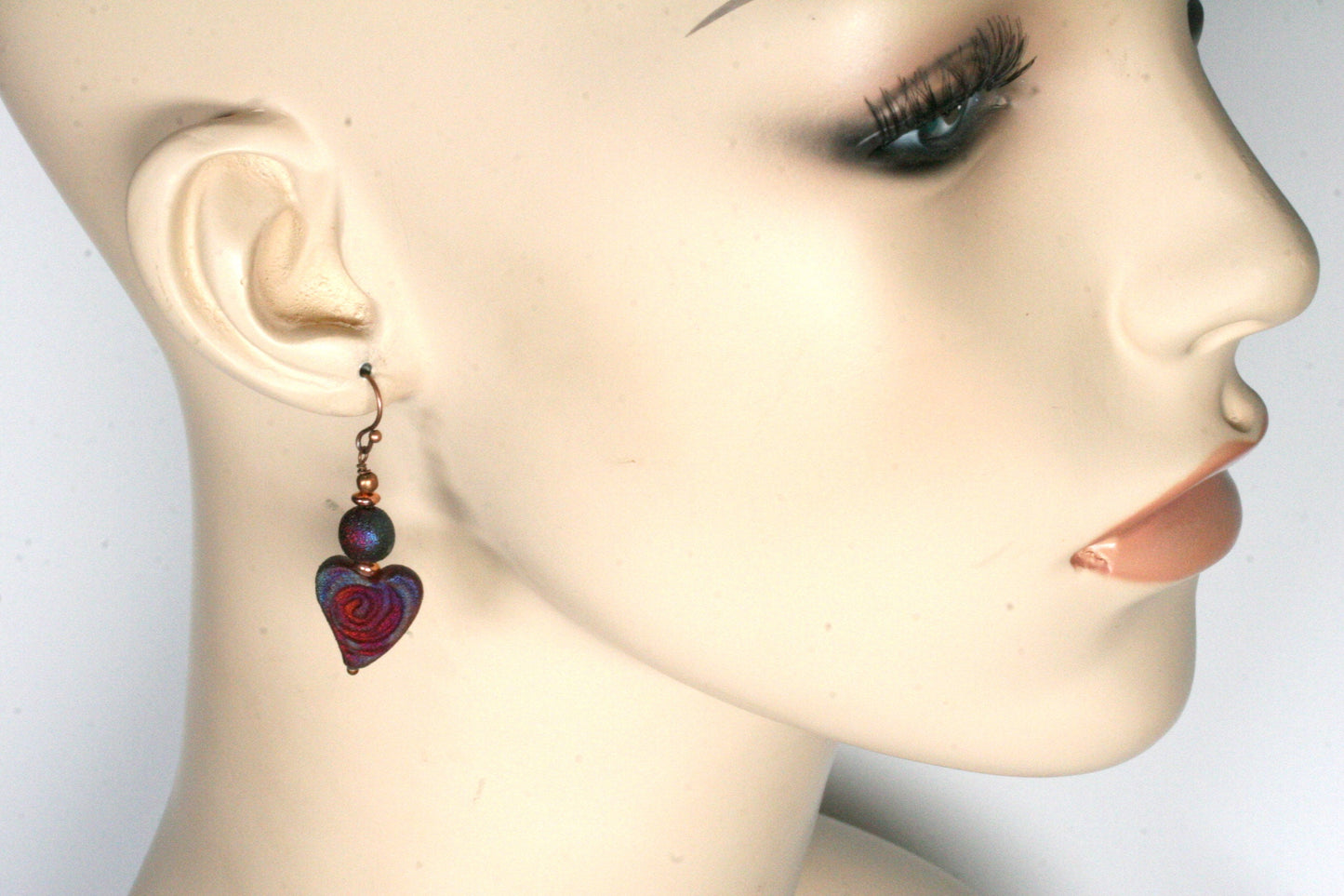 Raku Heart Earrings