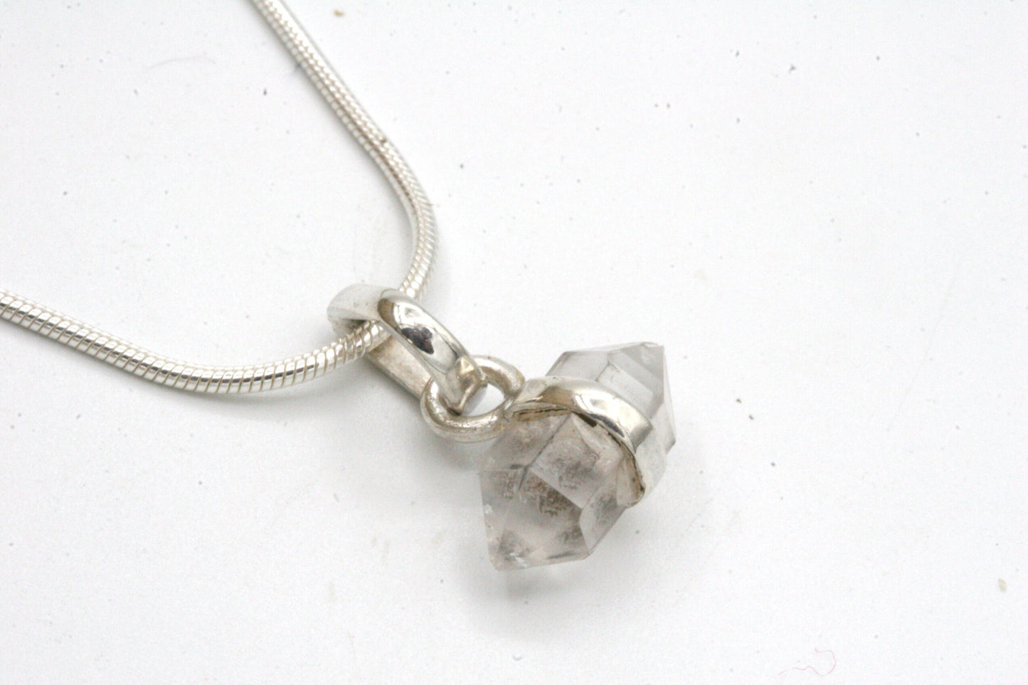 Double Point Herkimer Diamond Necklace