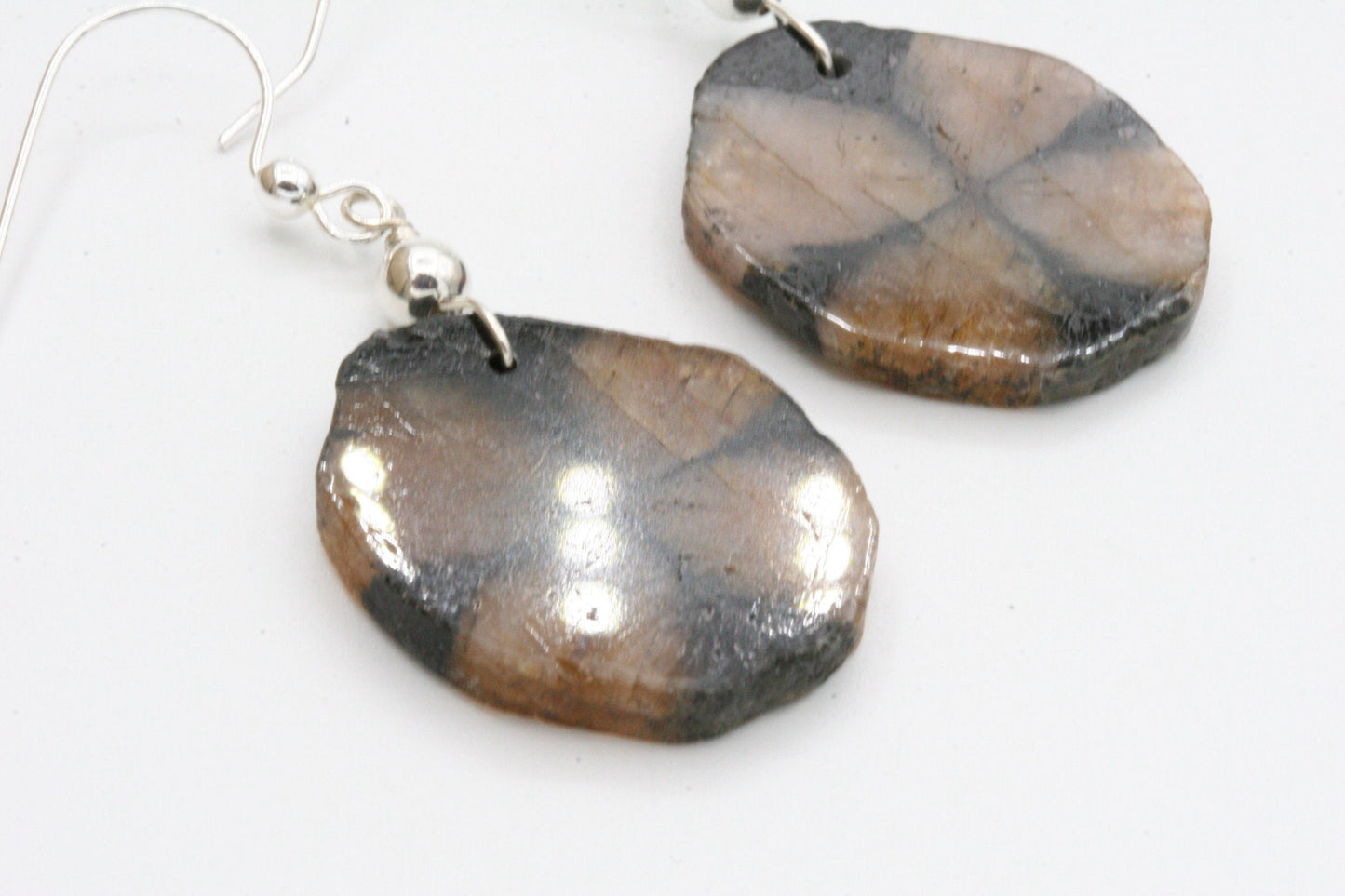 Chiastolite Gemstone Earrings