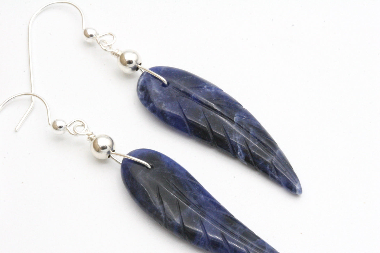 Lapis Lazuli Feather Earrings