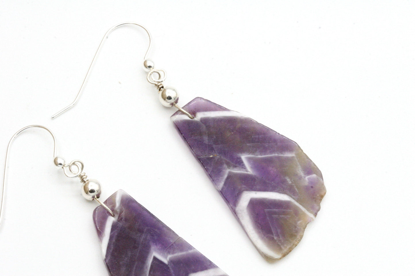 Amethyst Slice Earrings