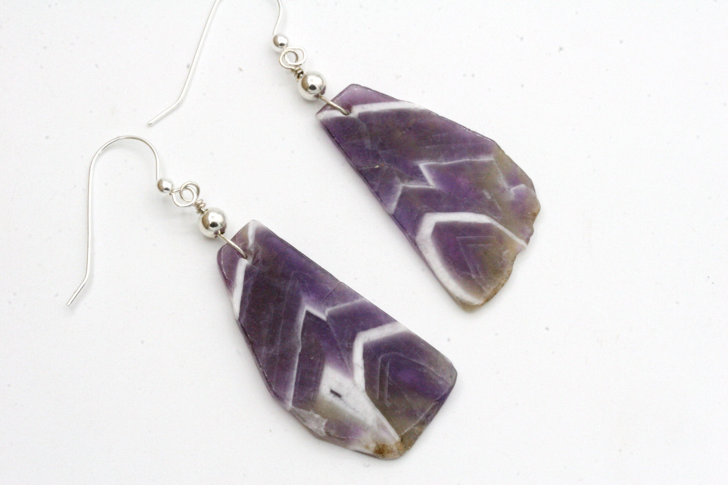 Amethyst Slice Earrings