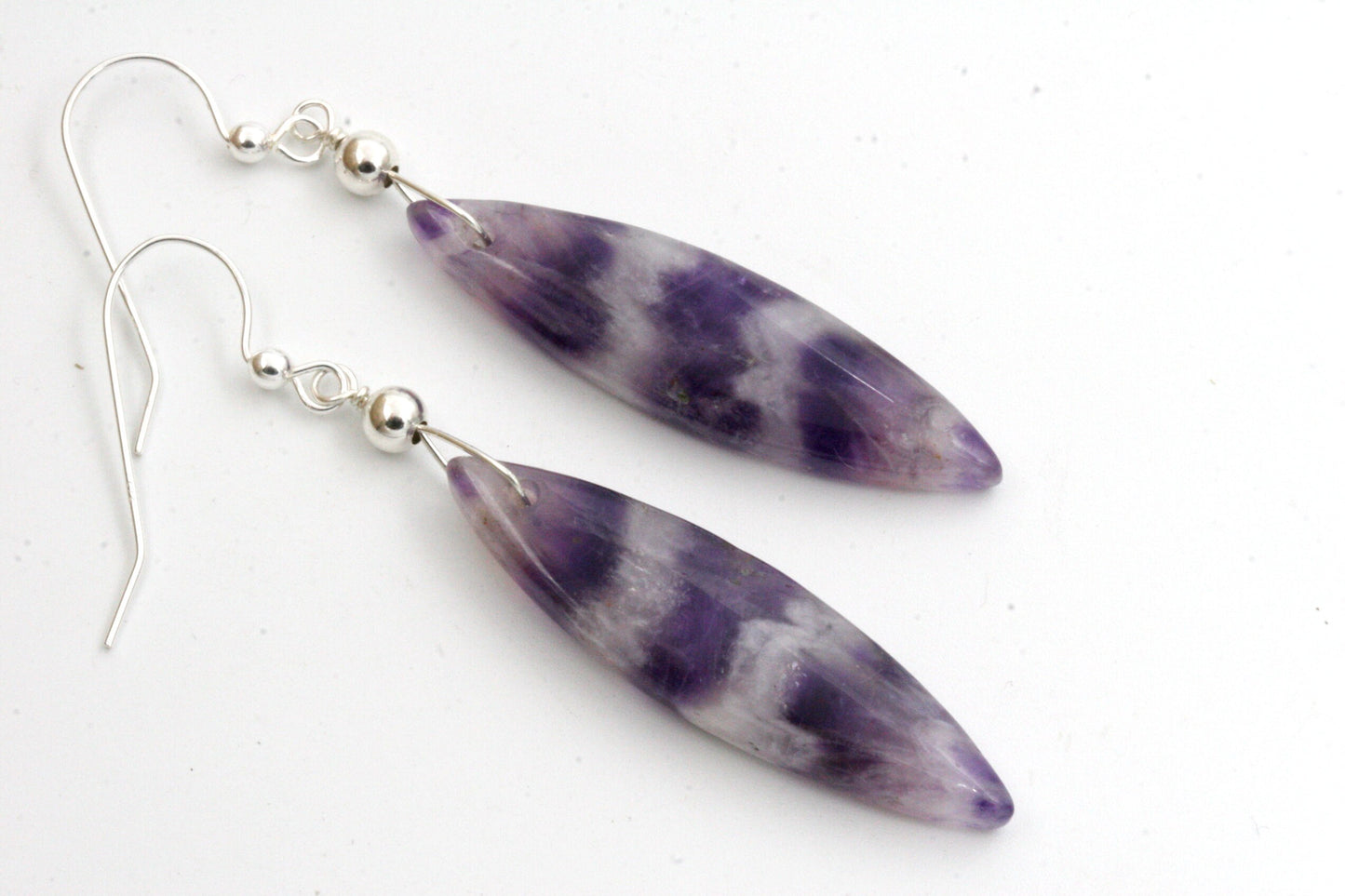 Amethyst Chevron Earrings