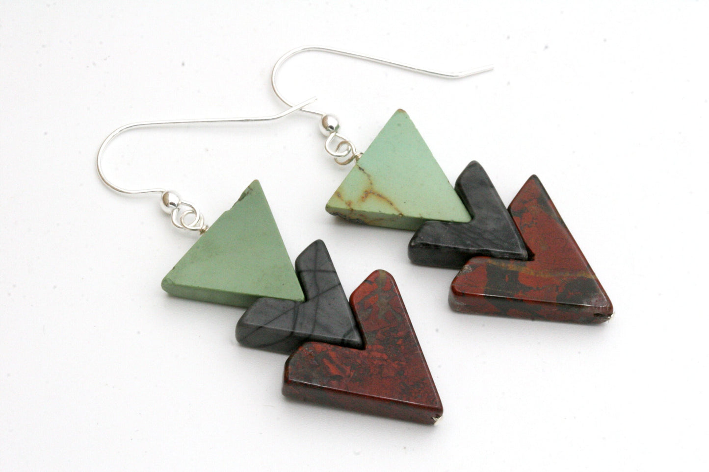 Geometric Stone Triangle Earrings