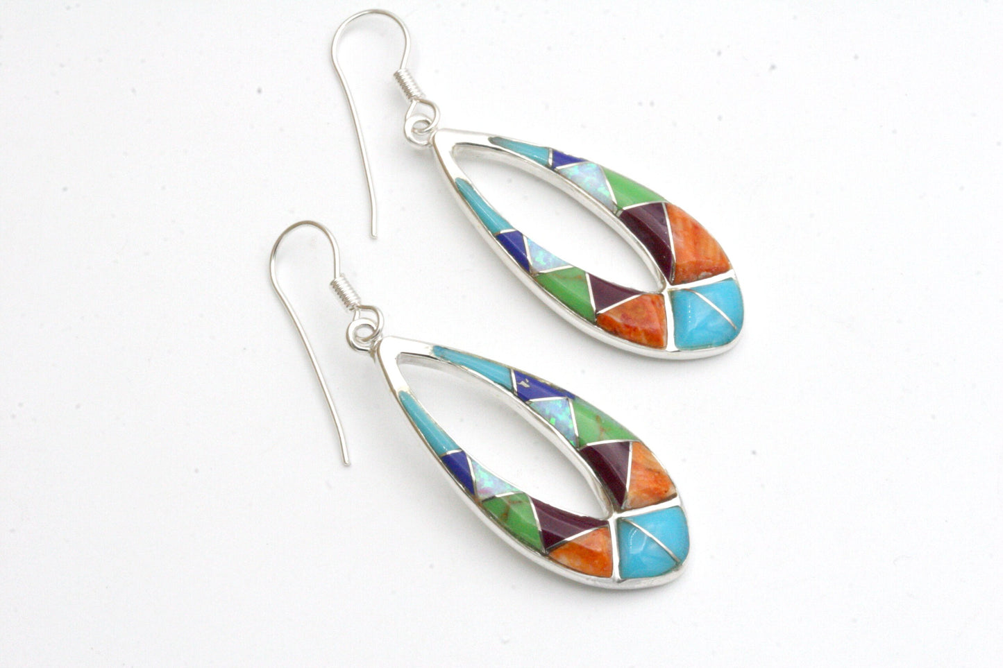 Colorful Inlay Hoop Earrings