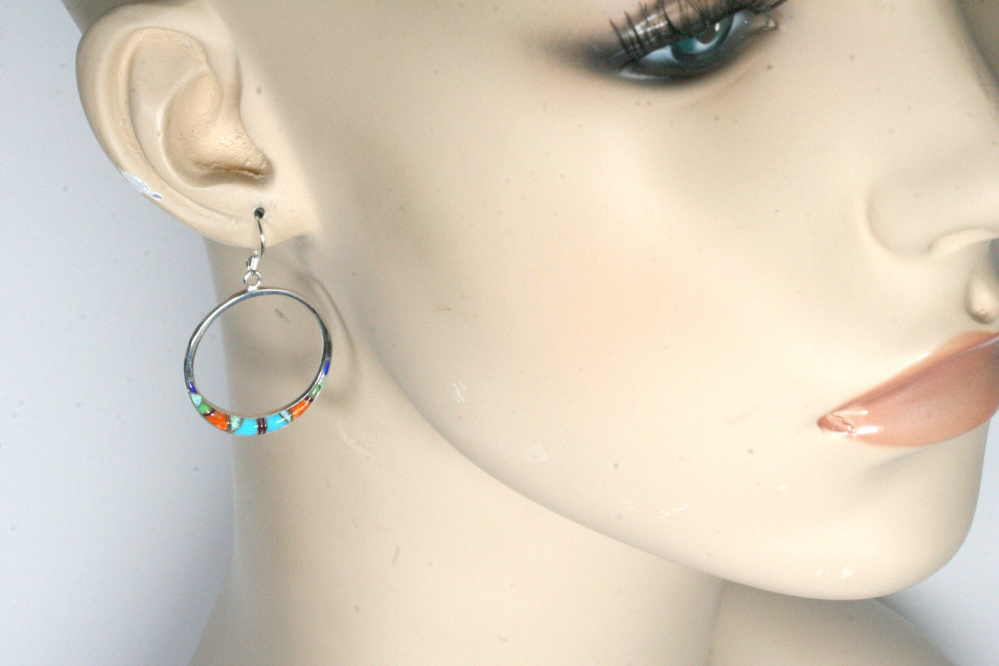 Colorful Inlay Hoop Earrings