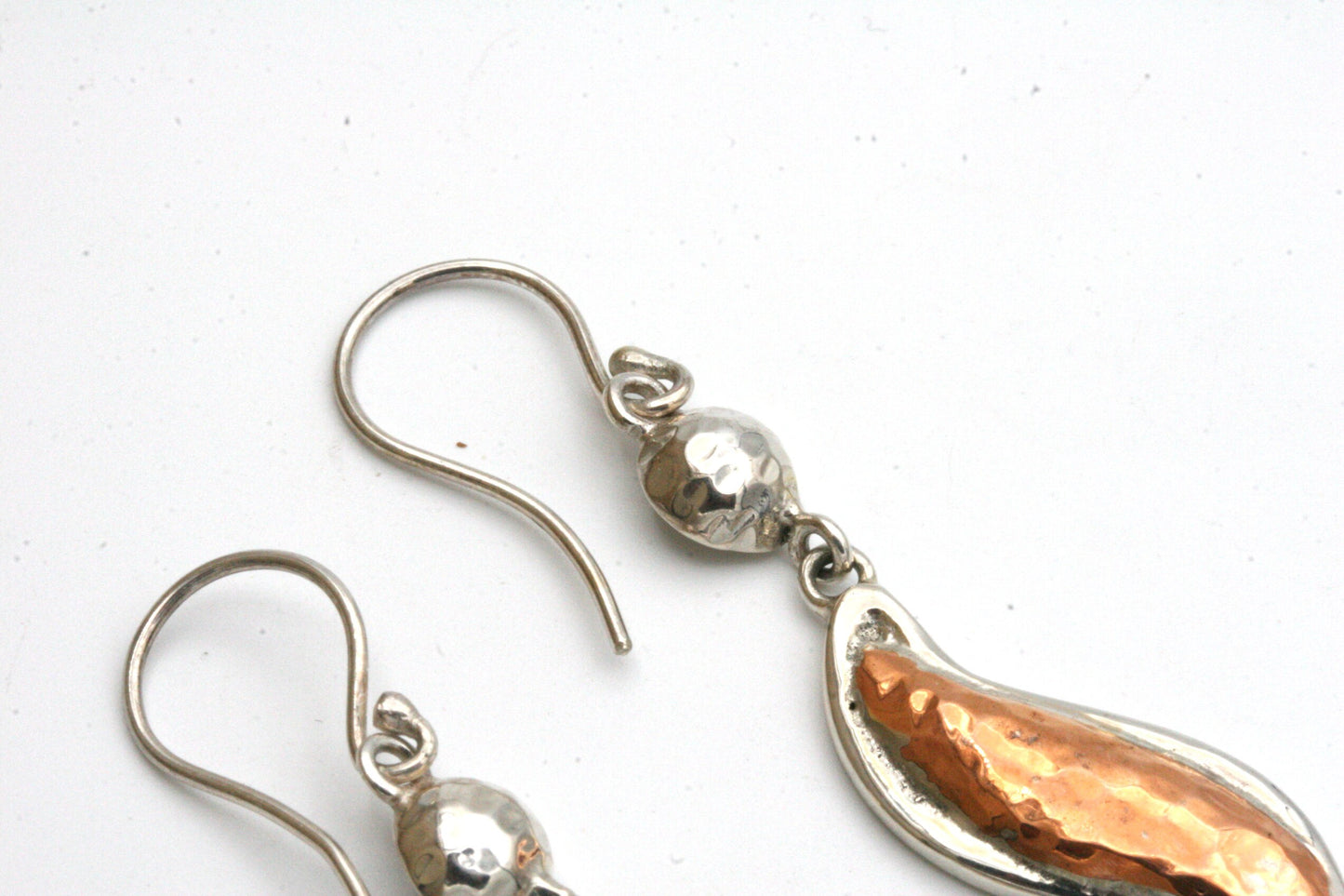 Hammered Mixed Metal Wave Earrings