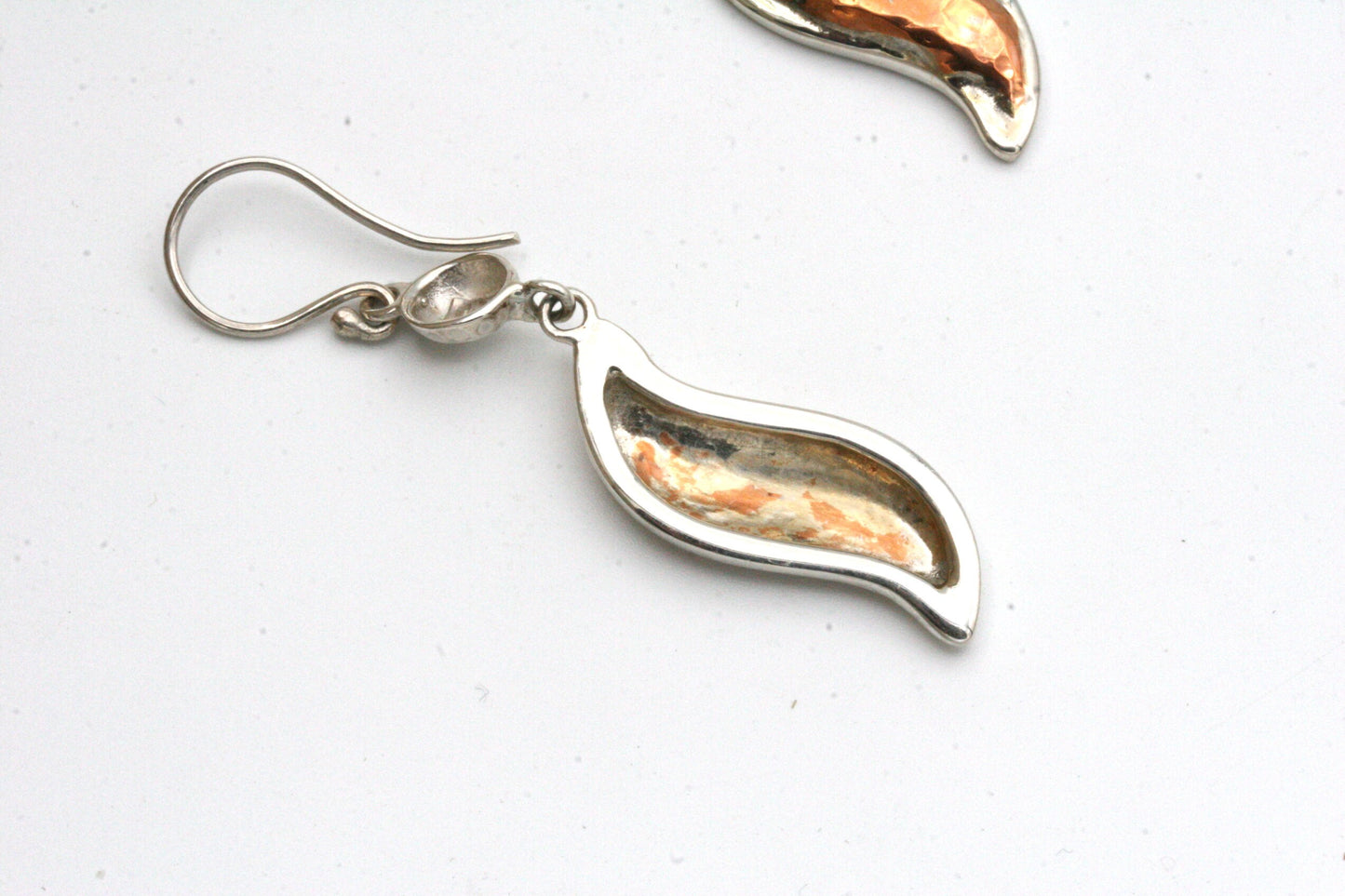 Hammered Mixed Metal Wave Earrings