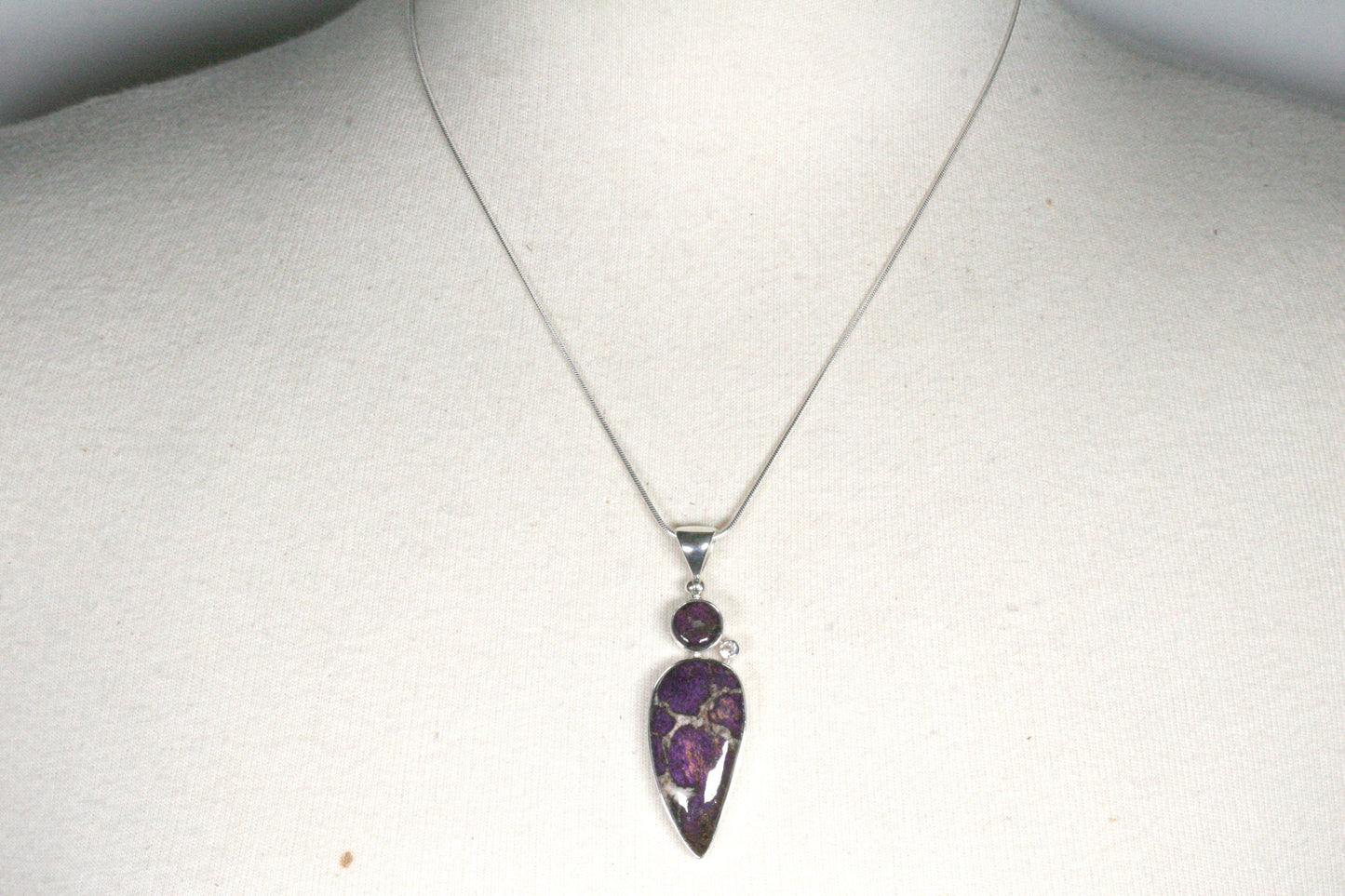 Purpirite Pendant with White Topaz