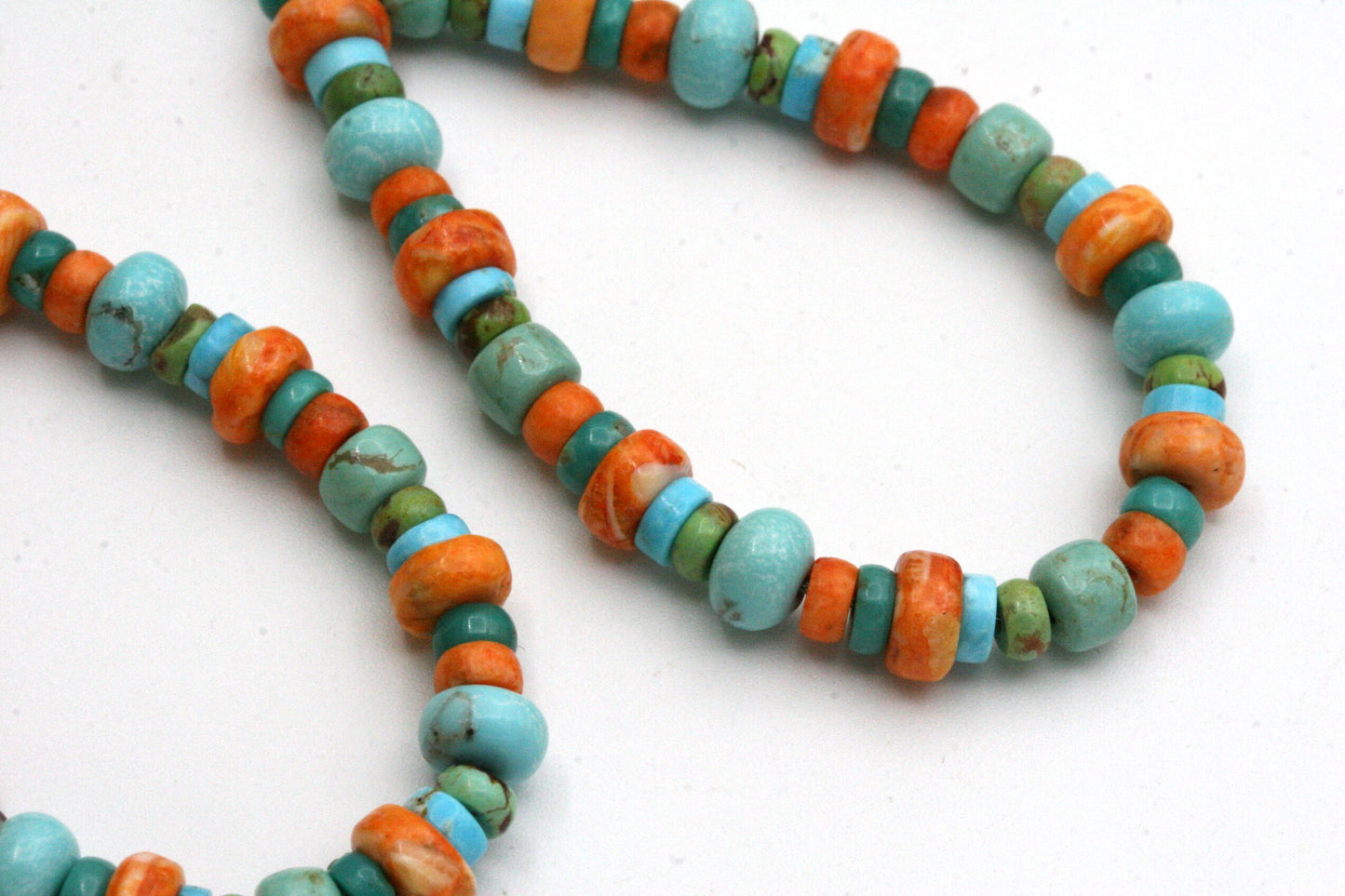 Southwestern Turquoise and Coral Hoop Earrings