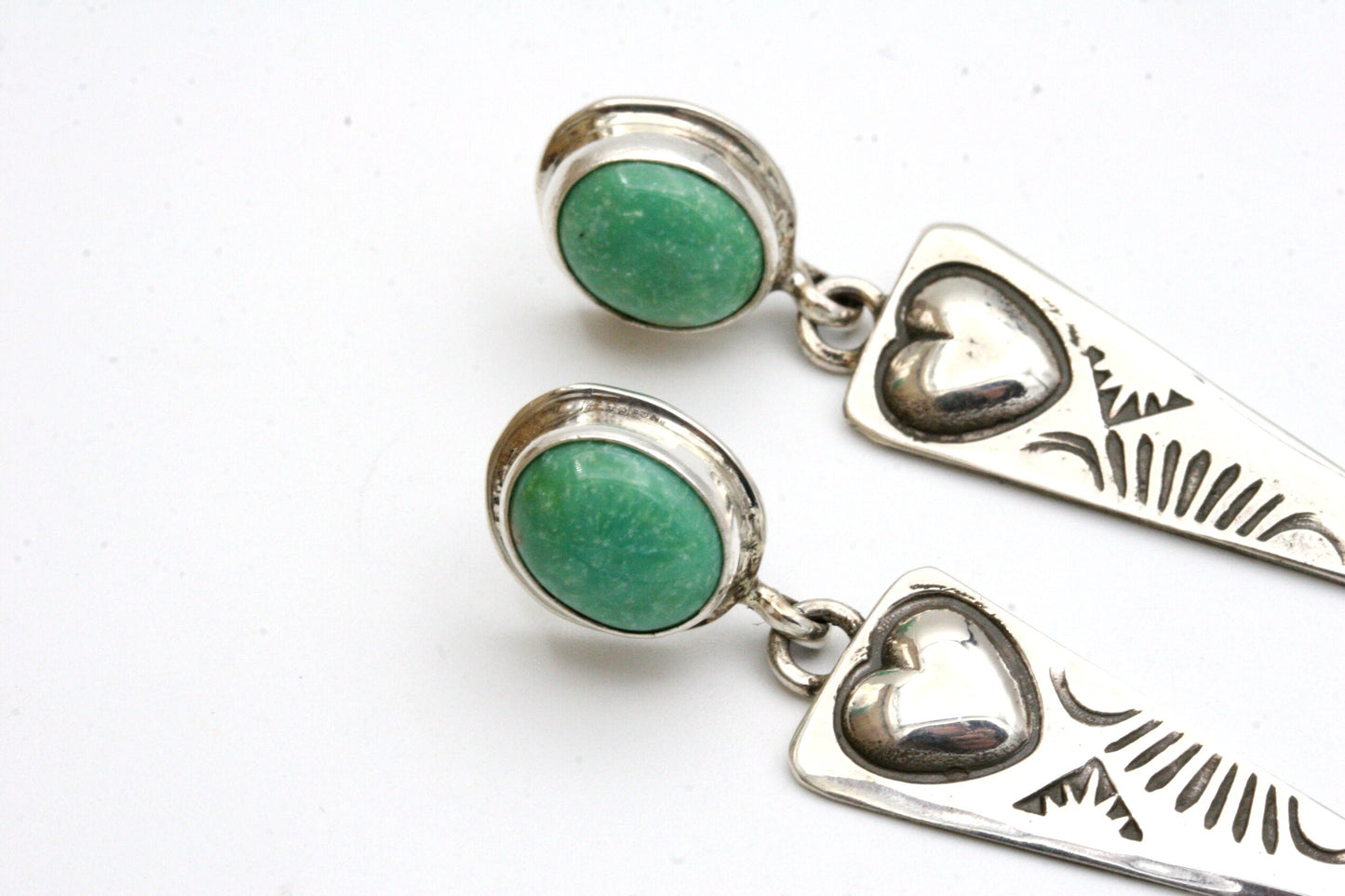 Sterling Silver and Turquoise Earrings by Dakota T. WIllie