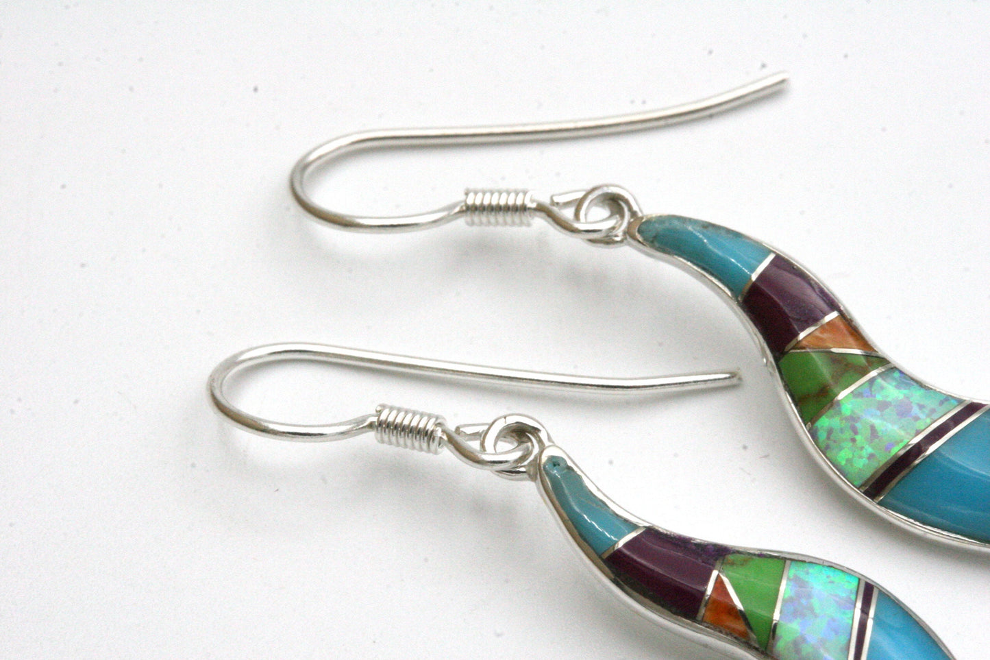Inlay Colorful Wave Earrings