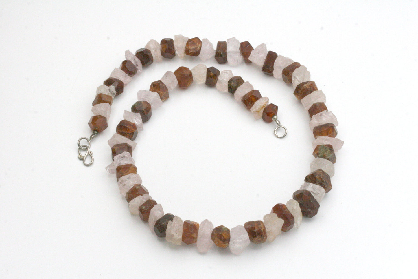 Chunky Spessartine Garnet and Morganite Necklace