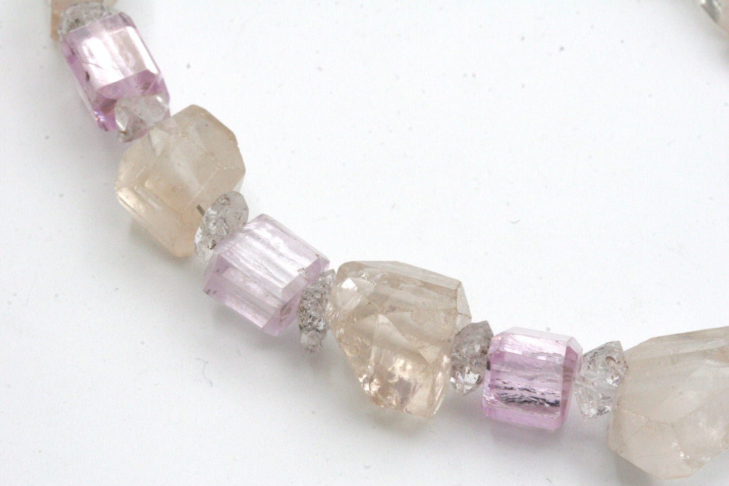 Kunzite Herkimer Diamond and Danburite Necklace