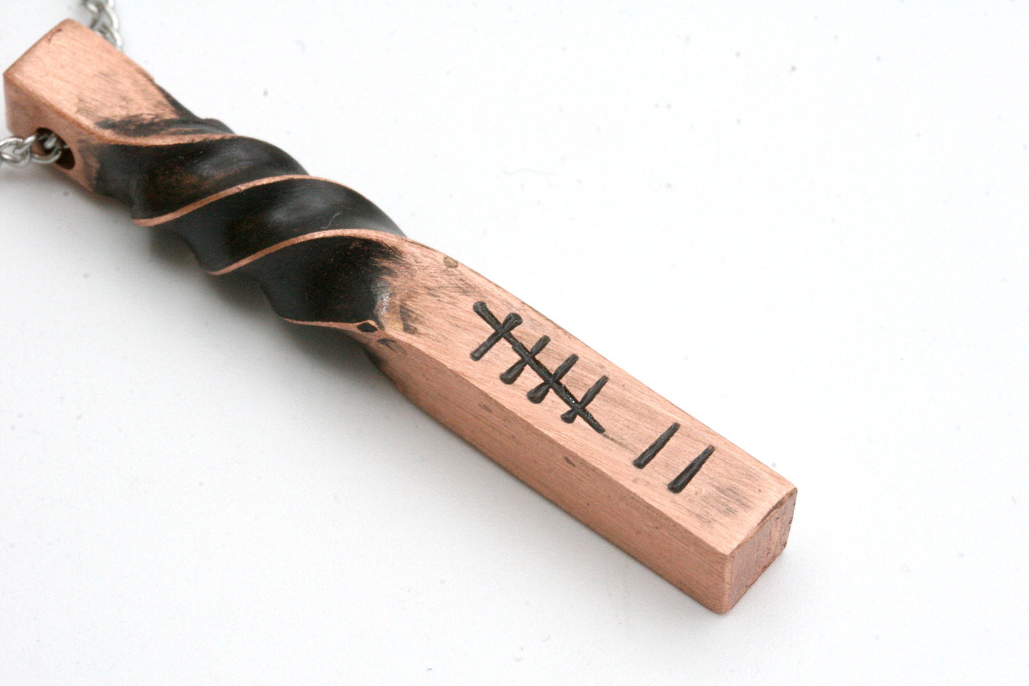 7th Anniversary Copper Twist Pendant