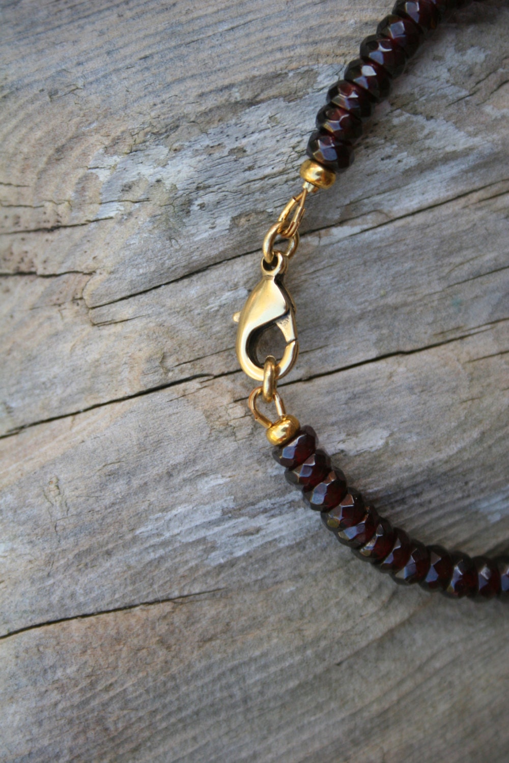 Citrine and Garnet Bracelet with Gold Accents